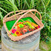 Darlux Weidentablett Motiv Garten-Früchtekorb Mit Griff Servier Tablettkorb Trage Tablett Geflochten Aus Weide Korbtablett Weidenkorb von DARLUXShop