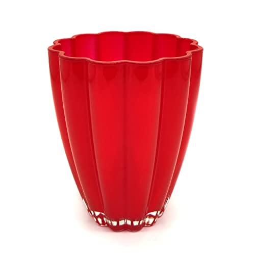 DARO DEKO Blumentopf aus Glas Ø 14 x 17cm konisch rot Bloom Orchideen-Topf Übertopf Blumenvase von DARO DEKO