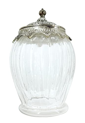 DARO DEKO Glas mit Metall-Deckel Silber schwarz Ø 15 x 24cm Vorratsglas Aufbewahrungsglas Dekoglas Keks-Dose DARO DEKO Glas mit Metall-Deckel Silber schwarz Ø 15 x 24cm Vorratsglas Aufbewahrungsglas Dekoglas Keks-Dose von DARO DEKO