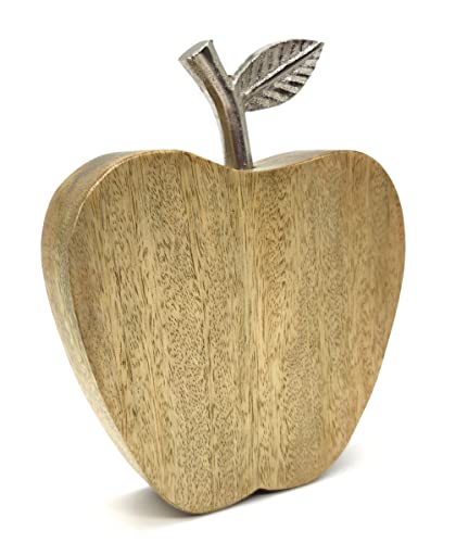 DARO DEKO Holz Apfel stehend 16 x 20cm Natur braun von DARO DEKO