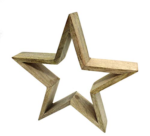 DARO DEKO Holz Stern massiv Natur 50 x 50cm von DARO DEKO