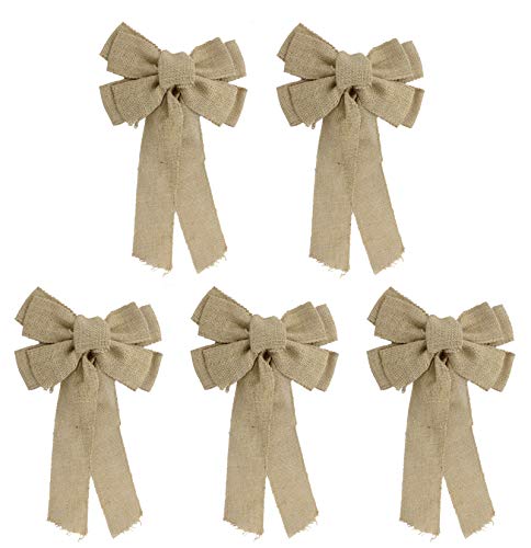 DARO DEKO Jute Doppel-Schleife 22cm x 35cm 5 Stück von DARO DEKO