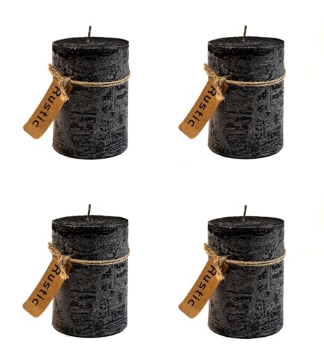DARO DEKO Kerze Rustic schwarz - 4 Stück Ø 7cm x 10cm Stumpenkerze dekorative Haushaltskerze Unparfürmiert DARO DEKO Kerze Rustic schwarz - 4 Stück Ø 7cm x 10cm Stumpenkerze dekorative Haushaltskerze Unparfürmiert von DARO DEKO
