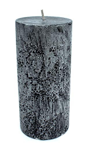 DARO DEKO Kerze mit Schimmer - 7 x 15 cm Schwarz - 1 Stück von DARO DEKO