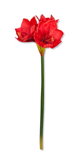 DARO DEKO Kunst-Pflanze Amaryllis XXL rote Blüten 75cm Kunstblume künstliche Blume von DARO DEKO