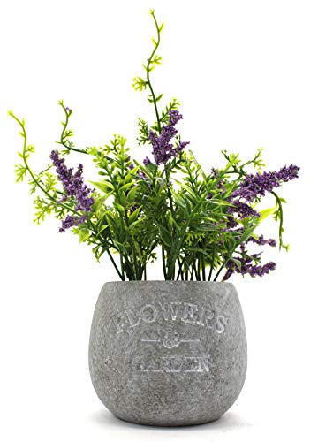 DARO DEKO Kunst-Pflanze Lavendel mit Stein-Topf Ø 16 cm x 22cm 1 Stück von DARO DEKO