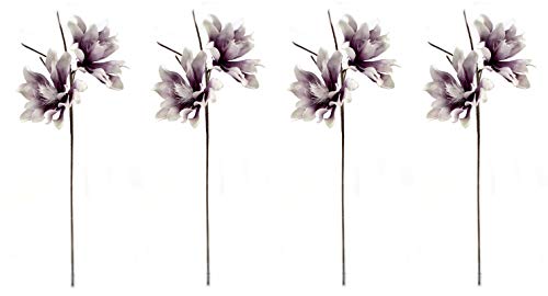 DARO DEKO Kunstblume 100cm Magnolie rund in lila 4 Stück von DARO DEKO