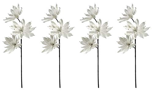 DARO DEKO Kunstblume 100cm Magnolie spitz in weiß 4 Stück von DARO DEKO