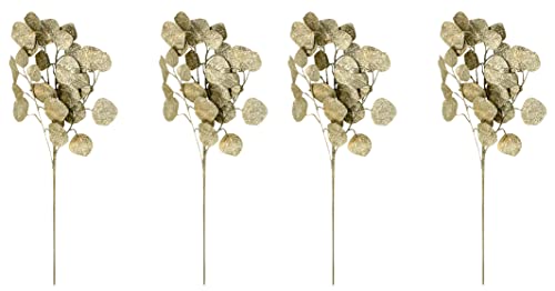 DARO DEKO Kunstpflanze Eukalyptus 70 cm Zweig Strauch Glitzer 4 Stück Gold DARO DEKO Kunstpflanze Eukalyptus 70 cm Zweig Strauch Glitzer 4 Stück Gold von DARO DEKO