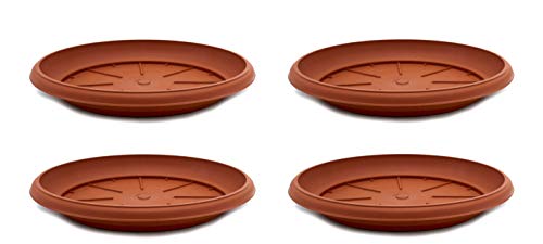 DARO DEKO Kunststoff Blumentopf Untersetzer 4 Stück - Ø 18cm Terracotta von DARO DEKO