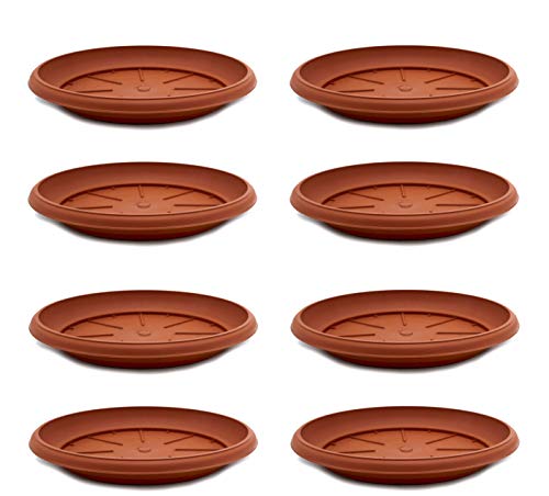 DARO DEKO Kunststoff Blumentopf Untersetzer 8 Stück - Ø 18cm Terracotta von DARO DEKO