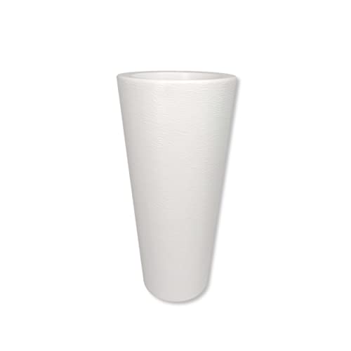 DARO DEKO Kunststoff Übertopf weiß 40cm hoch konisch Säule Blumen-Töpfe Pflanzkübel Topf Bodenvase von DARO DEKO