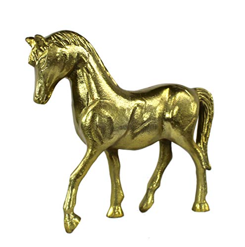 DARO DEKO Massive Skulptur aus Metall - Goldenes Pferd - 30cm hoch von DARO DEKO