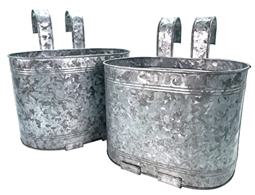 DARO DEKO Metall Balkonkasten Silber - 2er Set - Verzinkt - Blumenkasten Pflanzkasten Blumentopf von DARO DEKO