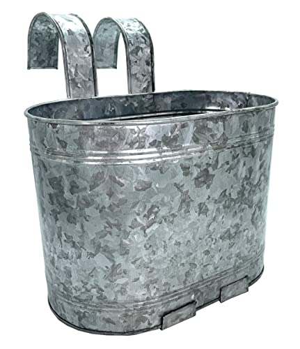 DARO DEKO Metall Balkonkasten Silber - 34 x 38 x 33 cm - Verzinkt - Pflanzkasten Blumentopf Balkonkasten von DARO DEKO