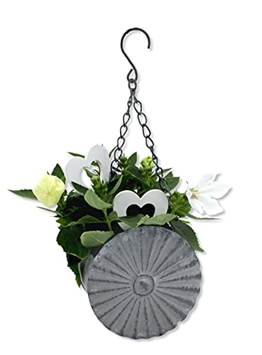 DARO DEKO Metall Blumenampel Hängeampel rund - ø 15cm grau Hängekorb von DARO DEKO