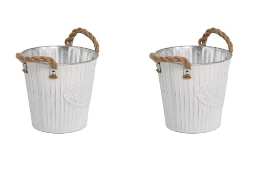 DARO DEKO Metall Blumentopf weiß Ø 16 x 15cm - 2 Stück Pflanz-Töpfe Übertopf bepflanzbar DARO DEKO Metall Blumentopf weiß Ø 16 x 15cm - 2 Stück Pflanz-Töpfe Übertopf bepflanzbar von DARO DEKO