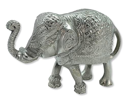 DARO DEKO Metall Dekofigur Elefant Silber 11 x 24 x 17 cm - Elephant Dekoelefant von DARO DEKO