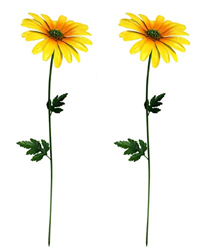 DARO DEKO Metall Garten-Stecker Gerbera gelb 86cm 2 Stück von DARO DEKO