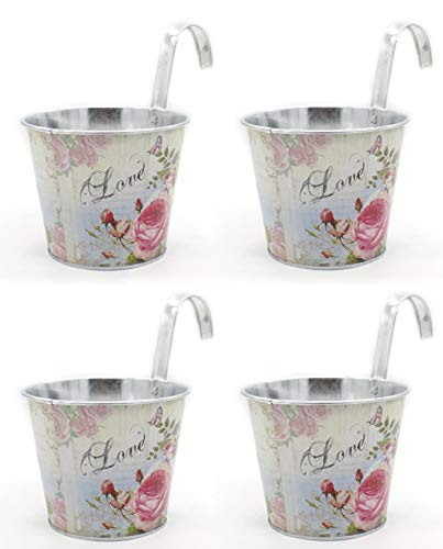 DARO DEKO Metall Hängetopf - Ø 15cm x 13cm Rosen 4 Stück DARO DEKO Metall Hängetopf - Ø 15cm x 13cm Rosen 4 Stück von DARO DEKO