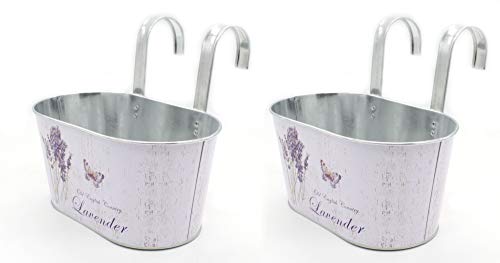 DARO DEKO Metall Hängetopf mit 2 Henkeln - 23cm x 11cm Lavendel und Schmetterling 2 Stück DARO DEKO Metall Hängetopf mit 2 Henkeln - 23cm x 11cm Lavendel und Schmetterling 2 Stück von DARO DEKO