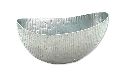 DARO DEKO Metall Schale Schiff Silber 24 x 11,5 cm Blumenschiff Pflanztopf Planzgefäß von DARO DEKO