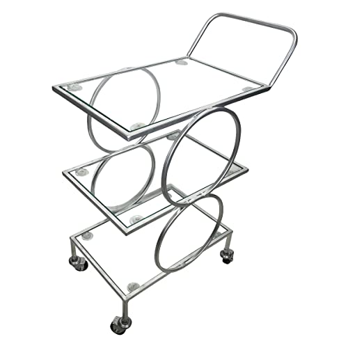 DARO DEKO Metall Servierwagen Silber - 75cm hoch - Glas Etagenwagen von DARO DEKO