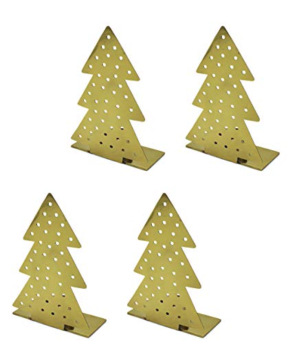 DARO DEKO Metall Tannenbaum Teelicht-Halter Gold 10 x 15cm 4 Stück DARO DEKO Metall Tannenbaum Teelicht-Halter Gold 10 x 15cm 4 Stück von DARO DEKO