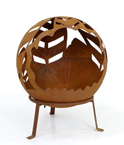 DARO DEKO Metall rost Feuerkugel 50cm x 63cm von DARO DEKO