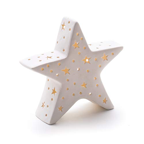 DARO DEKO Porzellan Stern weiß mit LED Größe XL 20,5 x 19,5cm von DARO DEKO