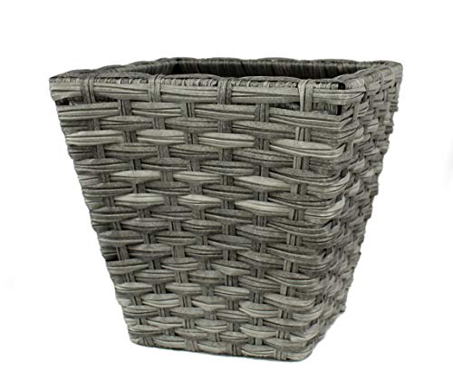 DARO DEKO Rattan Blumentopf eckig S - 24 x 24cm - 1 Stück grau von DARO DEKO