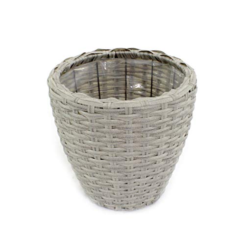 DARO DEKO Rattan Blumentopf rund 1 Stück - M grau von DARO DEKO