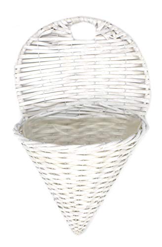 DARO DEKO Rattan Wandampel S 23 x 47cm - weiß von DARO DEKO