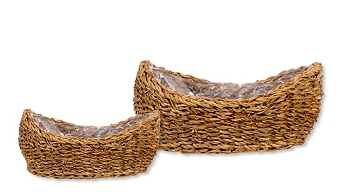 DARO DEKO Seegras Korb Schalen Natur 2er Set mit Einsatz Blumentopf geflochten Aufbewahrungskorb Übertopf Blumenkorb DARO DEKO Seegras Korb Schalen Natur 2er Set mit Einsatz Blumentopf geflochten Aufbewahrungskorb Übertopf Blumenkorb von DARO DEKO