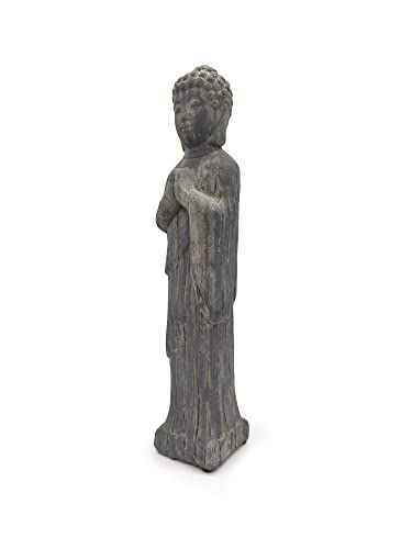 DARO DEKO Stein-Figur Buddha stehend 47cm grau massiv Garten-Skulptur Dekofigur von DARO DEKO