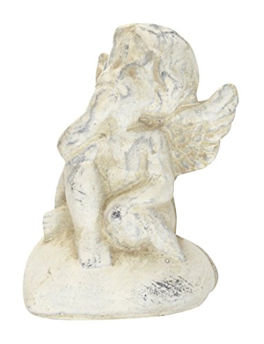 DARO DEKO Stein-Figur Engel auf Herz Creme-Weiß von DARO DEKO