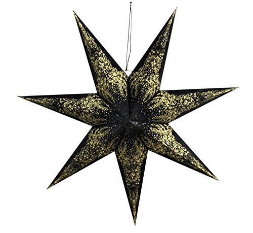 DARO DEKO Stern beleuchtet zum aufhängen mit E14 Fassung schwarz mit Samtbezug 60cm von DARO DEKO