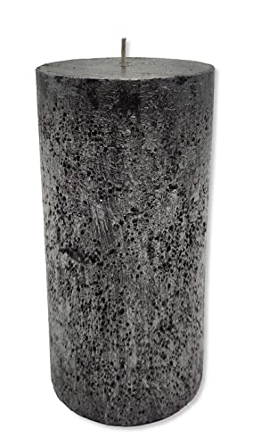 DARO DEKO Stumpenkerze XL 10 x 20cm schwarz mit Glitzer durchgefärbt Säulenkerze von DARO DEKO