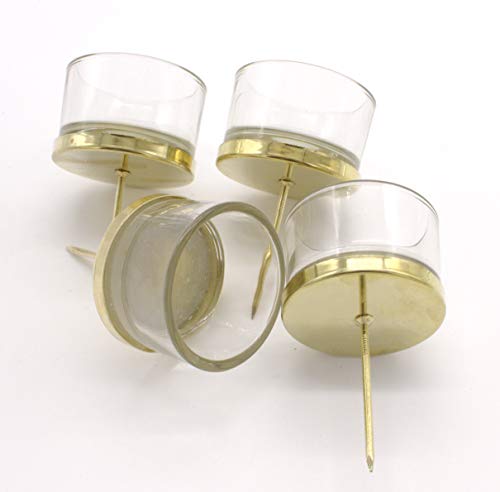DARO DEKO Teelichthalter Stecker 4 Stück aus Glas und Metall in Gold von DARO DEKO