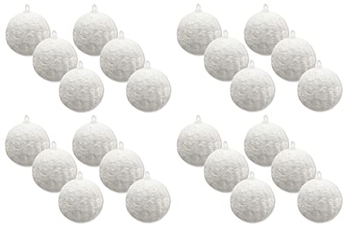 DARO DEKO Weihnachtskugeln mit Schnee Ø7cm - 24 Stück - Christbaumschmuck von DARO DEKO