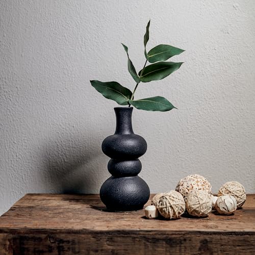 Design Blumenvase aus Porzellan 11 x 22cm rund schwarz Tisch-Deko Blumenstrauß Vase Schnittblumen Trockenblumen Gesteck Design Blumenvase aus Porzellan 11 x 22cm rund schwarz Tisch-Deko Blumenstrauß Vase Schnittblumen Trockenblumen Gesteck von DARO DEKO