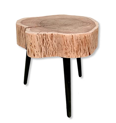 DARO DEKO Holz Couchtisch Baumscheibe braun 51 x 49cm Wohnzimmertisch Sofatisch Baumscheibe Beistelltisch von DARO DEKO