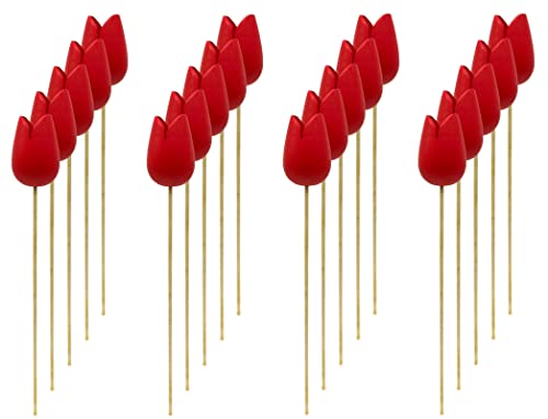 Holz Dekostecker Tulpe 4 x 36cm rot 20 Stück Garten-Deko Blumen-Stecker künstlich Holzblume Tulip Holz Dekostecker Tulpe 4 x 36cm rot 20 Stück Garten-Deko Blumen-Stecker künstlich Holzblume Tulip von DARO DEKO