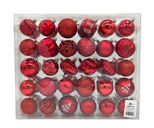 Kunststoff Weihnachtskugel Set 60 STK Ø 6cm und Ø 7cm rot Deko Kugeln Christbaumschmuck Kunststoff Weihnachtskugel Set 60 STK Ø 6cm und Ø 7cm rot Deko Kugeln Christbaumschmuck von DARO DEKO
