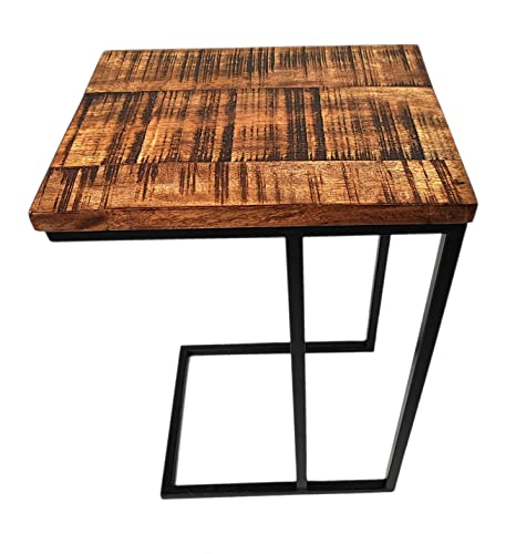Mango Holz Couch-Tisch braun schwarz 44 x 60cm Natur Beistelltisch Deko Nachttisch von DARO DEKO