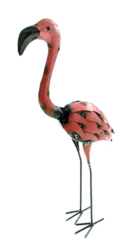 Metall Dekofigur Flamingo 22 x 51cm rosa Garten-Figur Deko Skulptur Tierfigur von DARO DEKO
