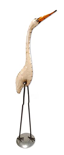 Metall Dekofigur Reiher 40 x 108cm Creme Garten-Figur Deko Vogel Skulptur Tierfigur Vogelschreck von DARO DEKO