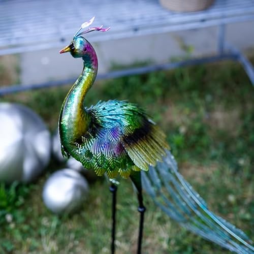 Metall Garten-Figur Pfau 85cm bunt Dekofigur groß Gartendeko Deko-Skulptur Tierfigur Vogel von DARO DEKO