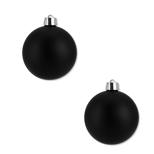 Weihnachts-Kugel XXL Ø 25cm - 2 Stück schwarz matt Christbaumschmuck Deko Kugel von DARO DEKO