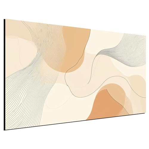 DARO Design® Wandbild 40x30 cm Wohnzimmer Wanddeko Schlafzimmer Zimmerdeko Wandgemälde Zimmer Deko auf Wand Dekoration Wall Art Line Art Linien minimalistisch Boho Beige von DARO Design